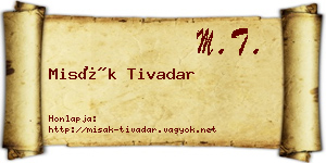 Misák Tivadar névjegykártya